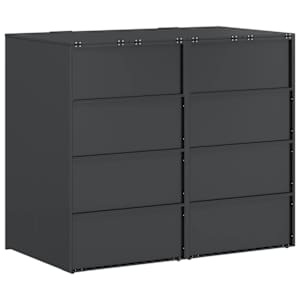 Úložný box na 3 popelnice Antracit 340 x 77,5 x 115,5 cm Ocel - obrázek 8