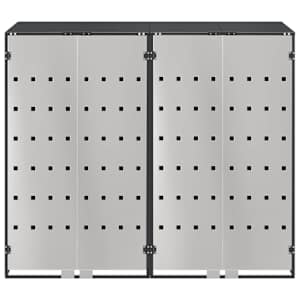 Úložný box na 3 popelnice Antracit 340 x 77,5 x 115,5 cm Ocel - obrázek 6
