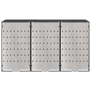 Úložný box na 3 popelnice Antracit 340 x 77,5 x 115,5 cm Ocel - obrázek 6