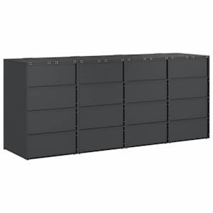 Úložný box na 3 popelnice Antracit 340 x 77,5 x 115,5 cm Ocel - obrázek 8