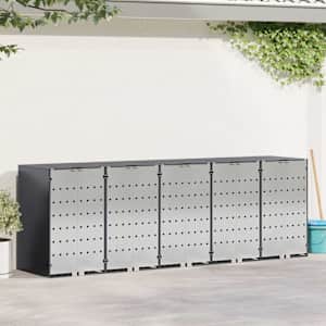 Úložný box na 3 popelnice Antracit 340 x 77,5 x 115,5 cm Ocel - obrázek 1