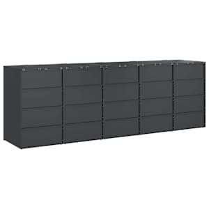 Úložný box na 3 popelnice Antracit 340 x 77,5 x 115,5 cm Ocel - obrázek 8