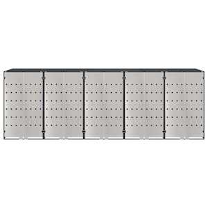 Úložný box na 3 popelnice Antracit 340 x 77,5 x 115,5 cm Ocel - obrázek 6