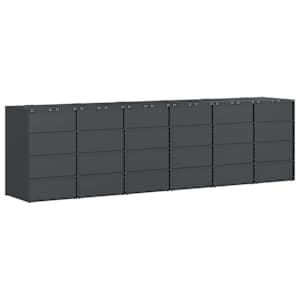 Úložný box na 3 popelnice Antracit 340 x 77,5 x 115,5 cm Ocel - obrázek 8
