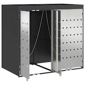 Úložný box na 3 popelnice Antracit 340 x 77,5 x 115,5 cm Ocel - obrázek 5