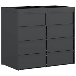 Úložný box na 3 popelnice Antracit 340 x 77,5 x 115,5 cm Ocel - obrázek 8
