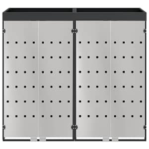 Úložný box na 3 popelnice Antracit 340 x 77,5 x 115,5 cm Ocel - obrázek 6