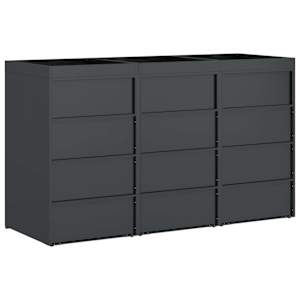 Úložný box na 3 popelnice Antracit 340 x 77,5 x 115,5 cm Ocel - obrázek 8