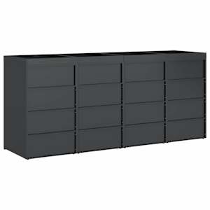 Úložný box na 3 popelnice Antracit 340 x 77,5 x 115,5 cm Ocel - obrázek 8