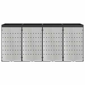 Úložný box na 3 popelnice Antracit 340 x 77,5 x 115,5 cm Ocel - obrázek 6