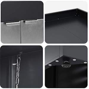 Úložný box na 3 popelnice Antracit 340 x 77,5 x 115,5 cm Ocel - obrázek 9