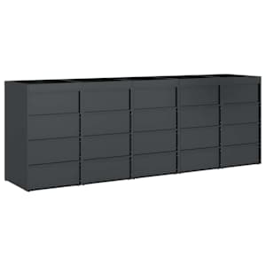 Úložný box na 3 popelnice Antracit 340 x 77,5 x 115,5 cm Ocel - obrázek 8