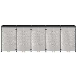 Úložný box na 3 popelnice Antracit 340 x 77,5 x 115,5 cm Ocel - obrázek 6