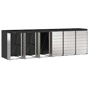 Úložný box na 3 popelnice Antracit 340 x 77,5 x 115,5 cm Ocel - obrázek 5