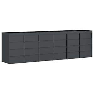 Úložný box na 3 popelnice Antracit 340 x 77,5 x 115,5 cm Ocel - obrázek 8