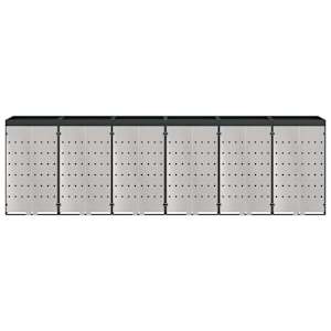Úložný box na 3 popelnice Antracit 340 x 77,5 x 115,5 cm Ocel - obrázek 6