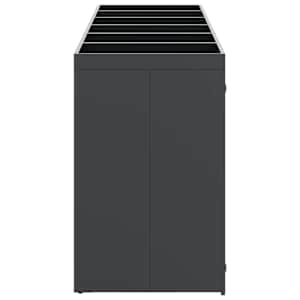 Úložný box na 3 popelnice Antracit 340 x 77,5 x 115,5 cm Ocel - obrázek 7