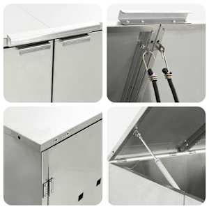 Úložný box na 3 popelnice Stříbrná 340 x 77,5 x 115,5 cm - obrázek 9