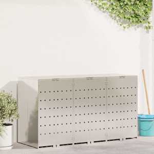 Úložný box na 3 popelnice Stříbrná 340 x 77,5 x 115,5 cm - obrázek 1