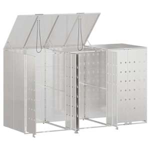 Úložný box na 3 popelnice Stříbrná 340 x 77,5 x 115,5 cm - obrázek 5