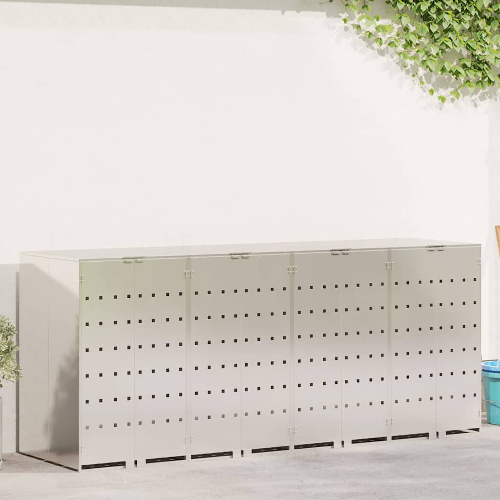 Produse și articole de uz casnic - Depozitare pentru 3 pubele Wheelie Argintiu