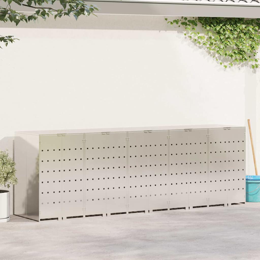 Produse și articole de uz casnic - Depozitare pentru 3 pubele Wheelie Argintiu