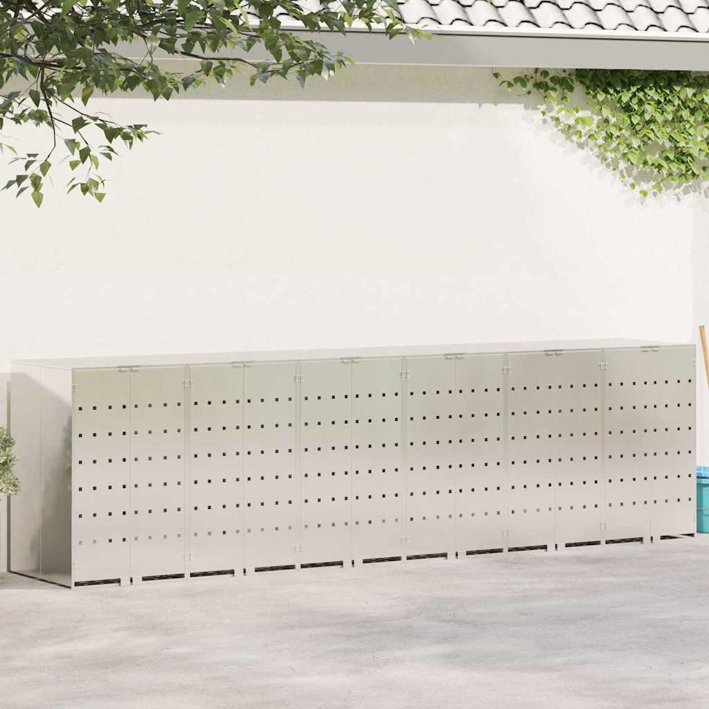 Produse și articole de uz casnic - Depozitare pentru 3 pubele Wheelie Argintiu