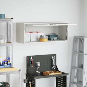 Stenska omara za garažo Bela 90 x 33 x 35 cm - slika 4