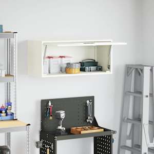 Stenska omara za garažo Bela 80 x 33 x 35 cm - slika 4