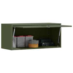 Stenska omara za garažo Olivno zelena 80 x 33 x 35 cm - slika 3