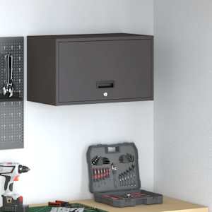 Stenska omara za garažo Črna 60 x 33 x 35 cm