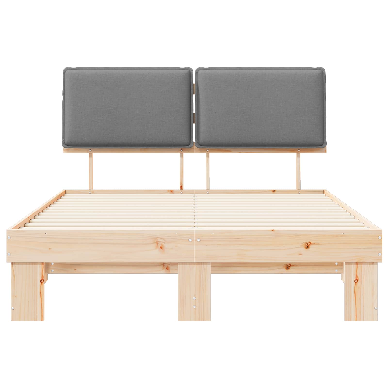 Voodiraam Pehme Peatoega peaga Helehall 150 x 200 cm Tahke mänd 5 Kõik vajalik sinu aeda ja koju! Voodiraam Pehme Peatoega peaga Helehall 150 x 200 cm Tahke mänd - Image 5