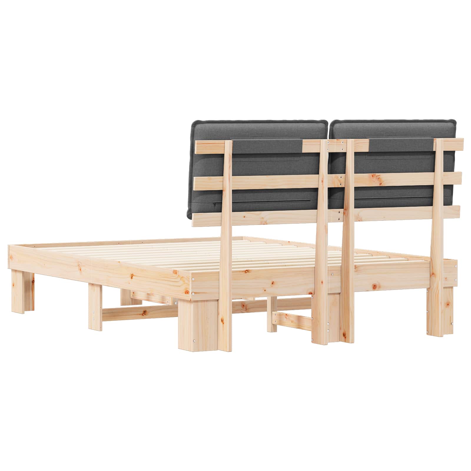 Voodiraam Pehme Peatoega peaga Tumehall 150 x 200 cm Tahke mänd 7 Kõik vajalik sinu aeda ja koju! Voodiraam Pehme Peatoega peaga Tumehall 150 x 200 cm Tahke mänd - Image 7