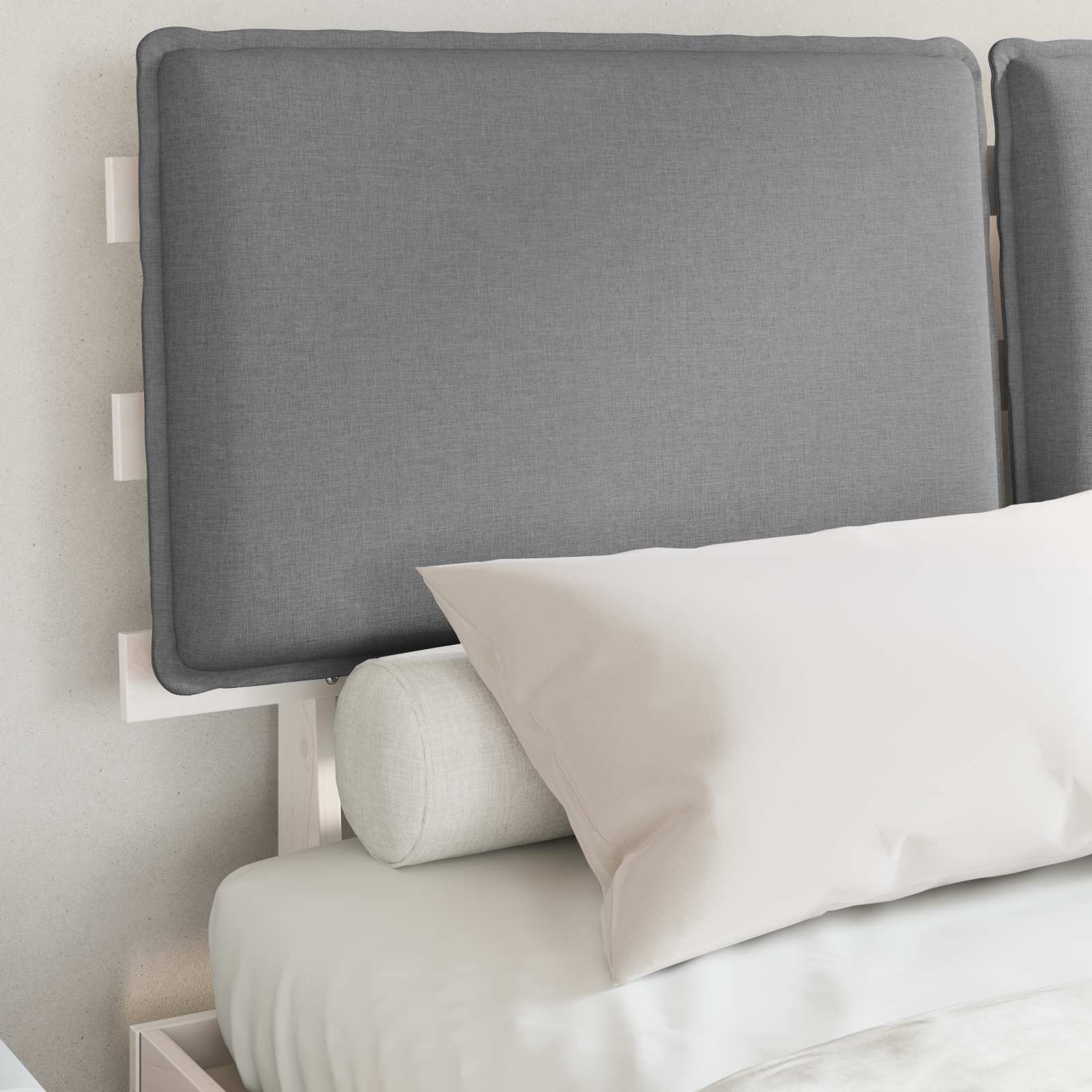 Voodiraam Pehme Peatoega peaga Helehall 150 x 200 cm Tahke mänd 3 Kõik vajalik sinu aeda ja koju! Voodiraam Pehme Peatoega peaga Helehall 150 x 200 cm Tahke mänd - Image 3