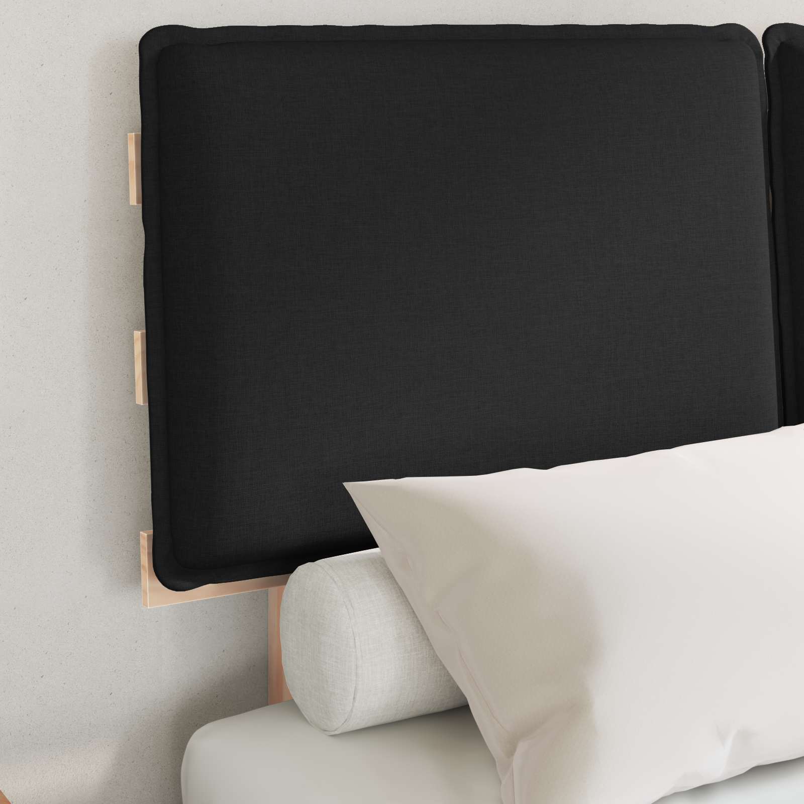 Thumbnail - vidaXL Bettgestell mit gepolstertem Kopfteil Schwarz 120 x 200 cm