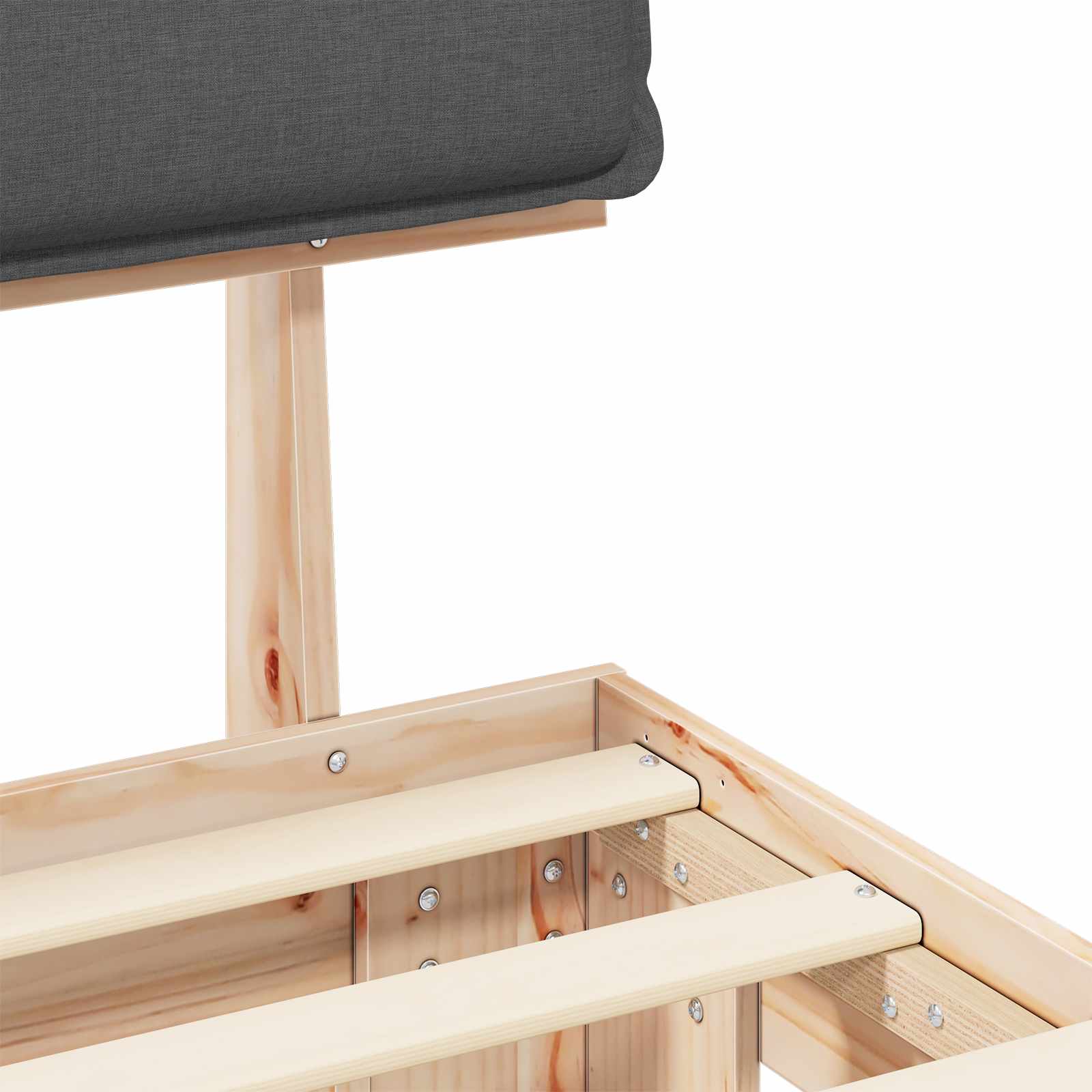 Voodiraam Pehme Peatoega peaga Tumehall 140 x 190 cm Tahke mänd 8 Kõik vajalik sinu aeda ja koju! Voodiraam Pehme Peatoega peaga Tumehall 140 x 190 cm Tahke mänd - Image 8