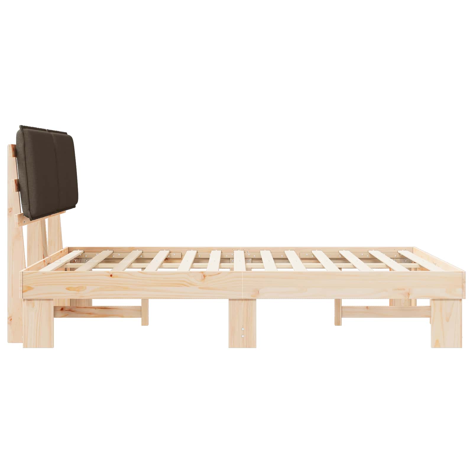 Voodiraam Pehme Peatoega Pruunikashall 135 x 190 cm Tahke mänd 6 Kõik vajalik sinu aeda ja koju! Voodiraam Pehme Peatoega Pruunikashall 135 x 190 cm Tahke mänd - Image 6