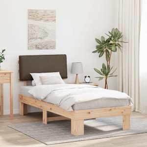 Rám postele s čalouněným čelem s čelo Taupe 90 x 200 cm - obrázek 1