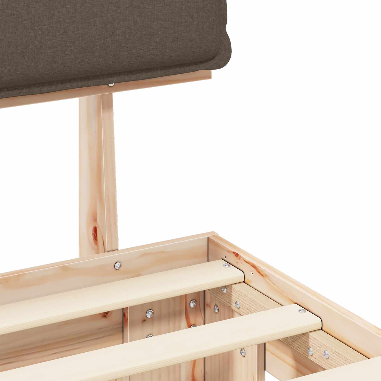 Voodiraam Pehme Peatoega Pruunikashall 80 x 200 cm Tahke mänd 8 Kõik vajalik sinu aeda ja koju! Voodiraam Pehme Peatoega Pruunikashall 80 x 200 cm Tahke mänd - Image 8