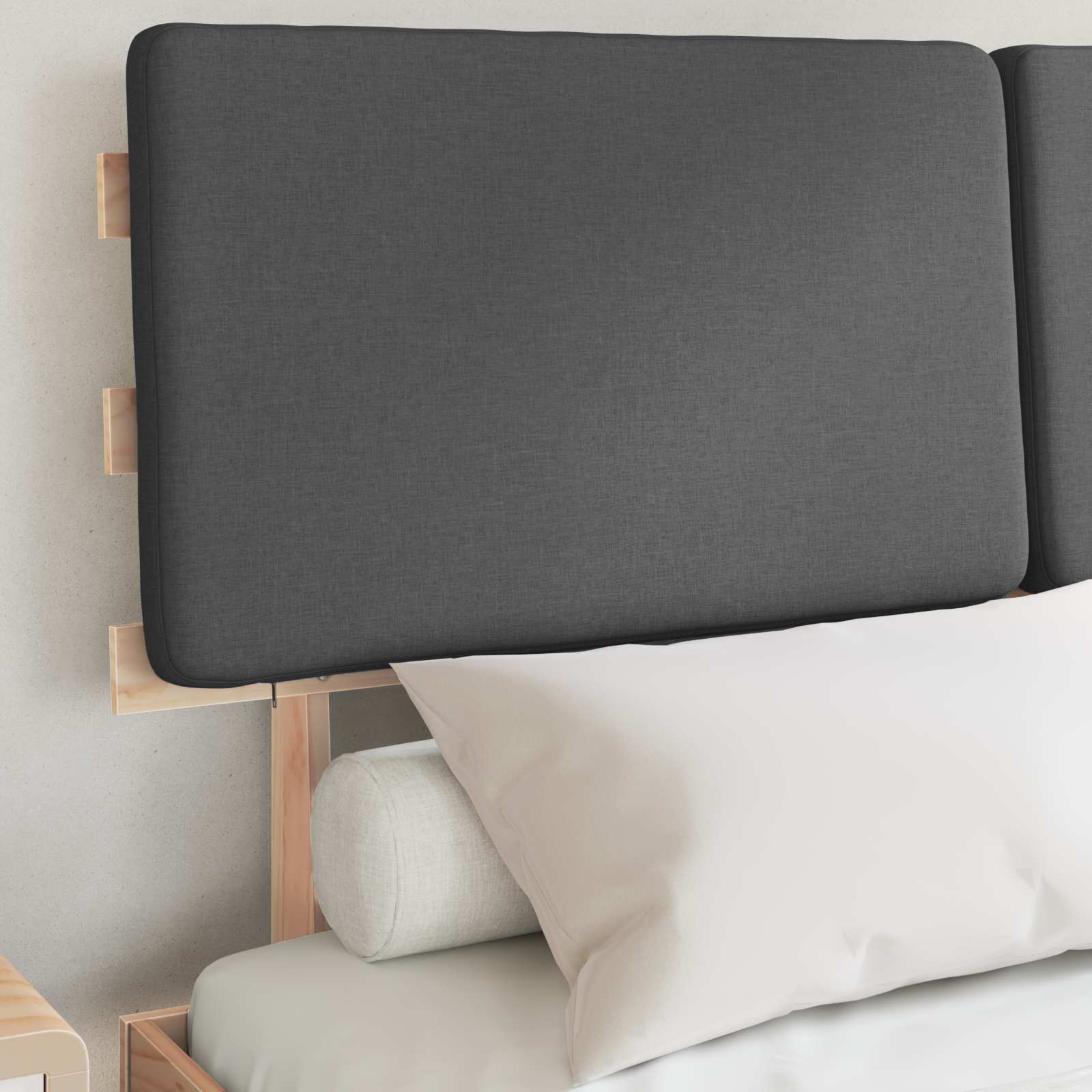 Voodiraam Pehme Peatoega peaga Tumehall 160 x 200 cm Tahke mänd - Image 3