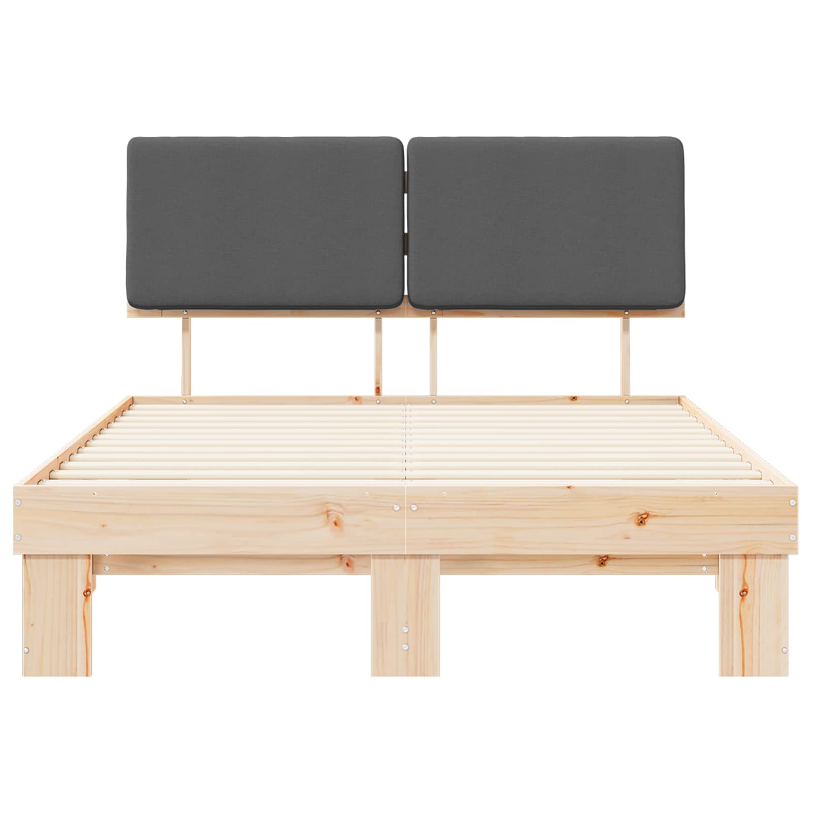 Voodiraam Pehme Peatoega peaga Tumehall 160 x 200 cm Tahke mänd - Image 5