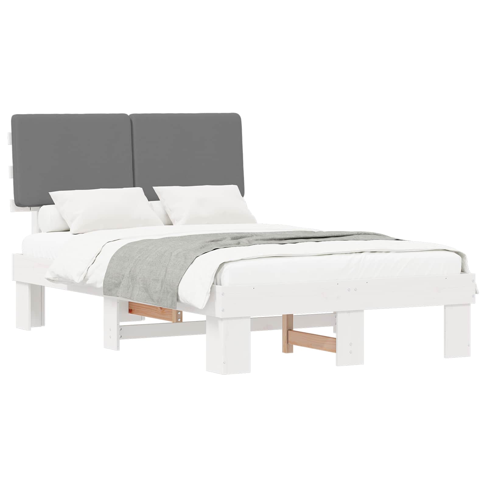 vidaXL Bedframe met Gevoerd Hoofdgedeelte Lichtgrijs 120 x 200 cm, foto 3
