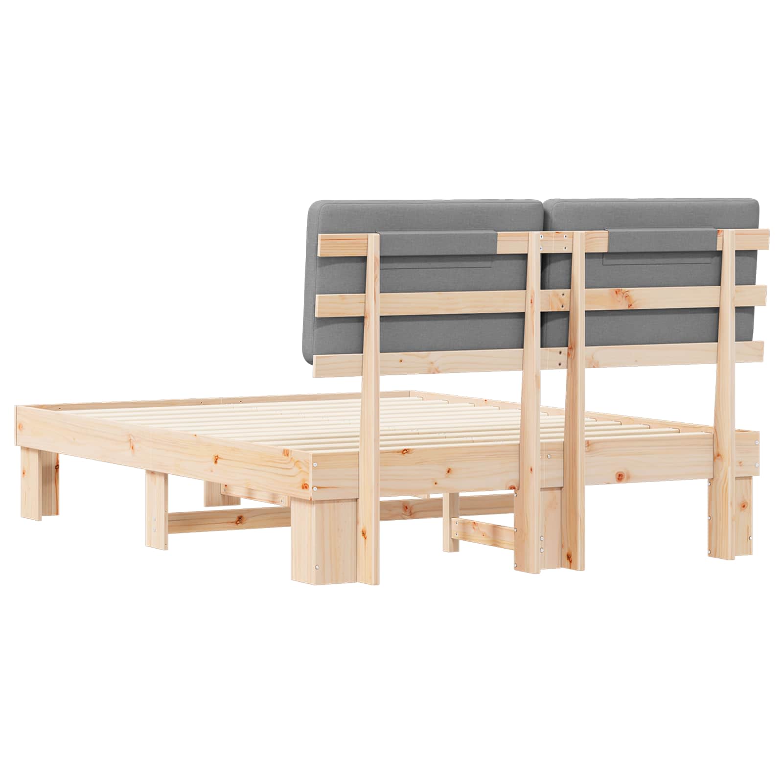 Voodiraam Pehme Peatoega peaga Helehall 120 x 190 cm Tahke mänd 258 Kõik vajalik sinu aeda ja koju! Voodiraam Pehme Peatoega peaga Helehall 120 x 190 cm Tahke mänd - Image 7