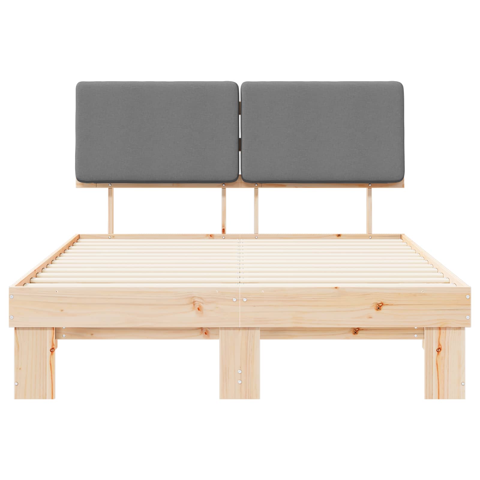 Voodiraam Pehme Peatoega peaga Helehall 120 x 190 cm Tahke mänd 256 Kõik vajalik sinu aeda ja koju! Voodiraam Pehme Peatoega peaga Helehall 120 x 190 cm Tahke mänd - Image 5