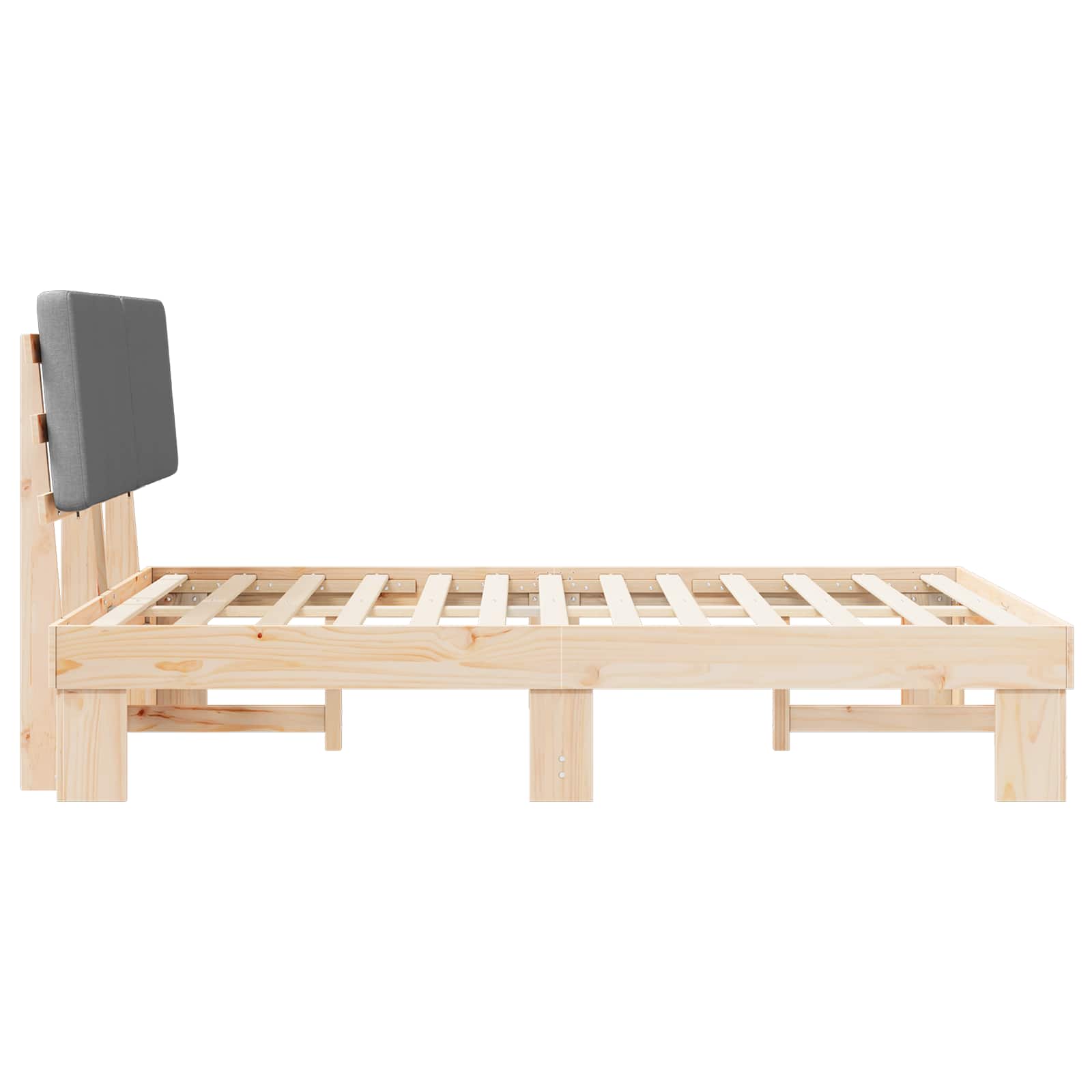 Voodiraam Pehme Peatoega peaga Helehall 120 x 190 cm Tahke mänd 257 Kõik vajalik sinu aeda ja koju! Voodiraam Pehme Peatoega peaga Helehall 120 x 190 cm Tahke mänd - Image 6