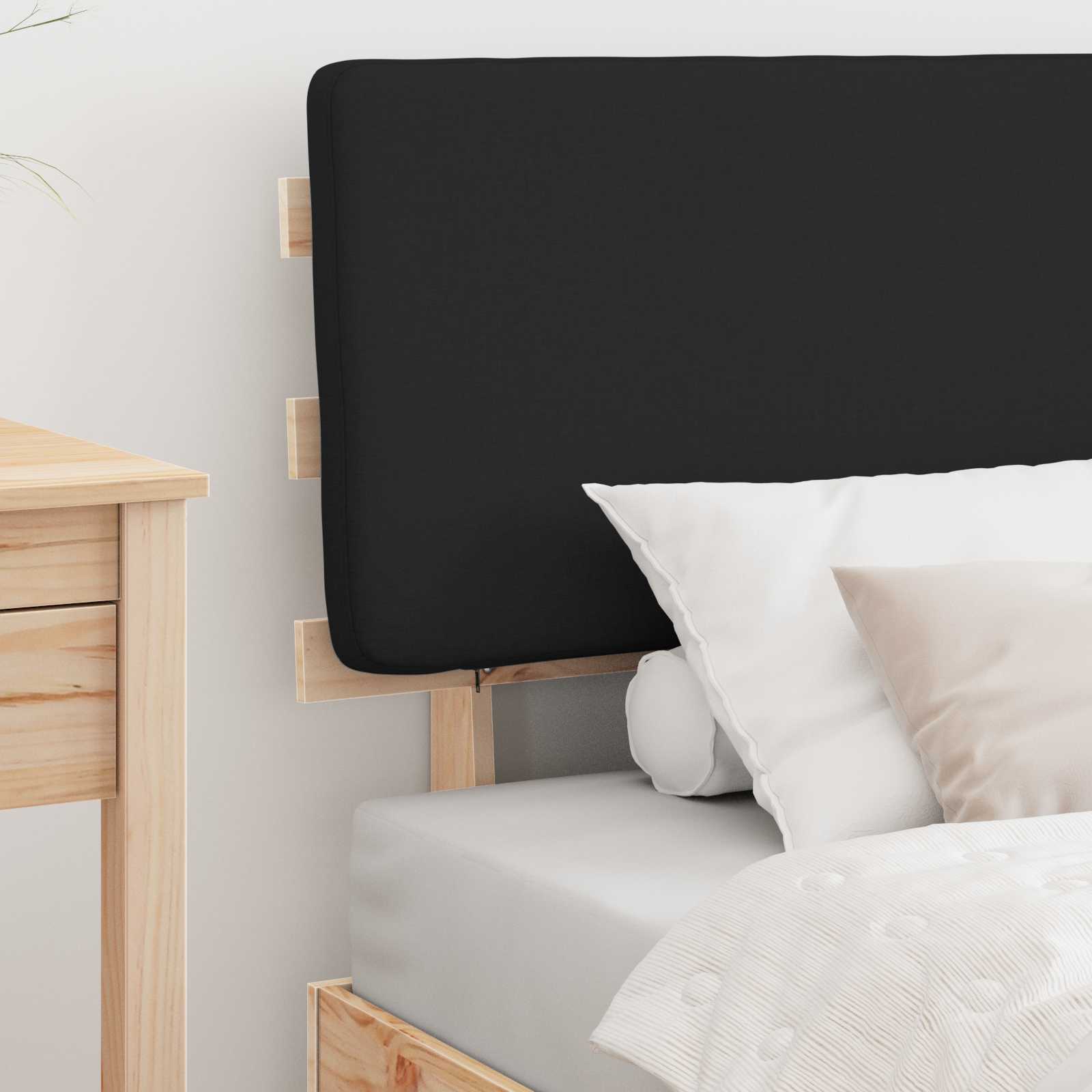 Thumbnail - vidaXL Bettgestell mit gepolstertem Kopfteil Schwarz 100 x 200 cm