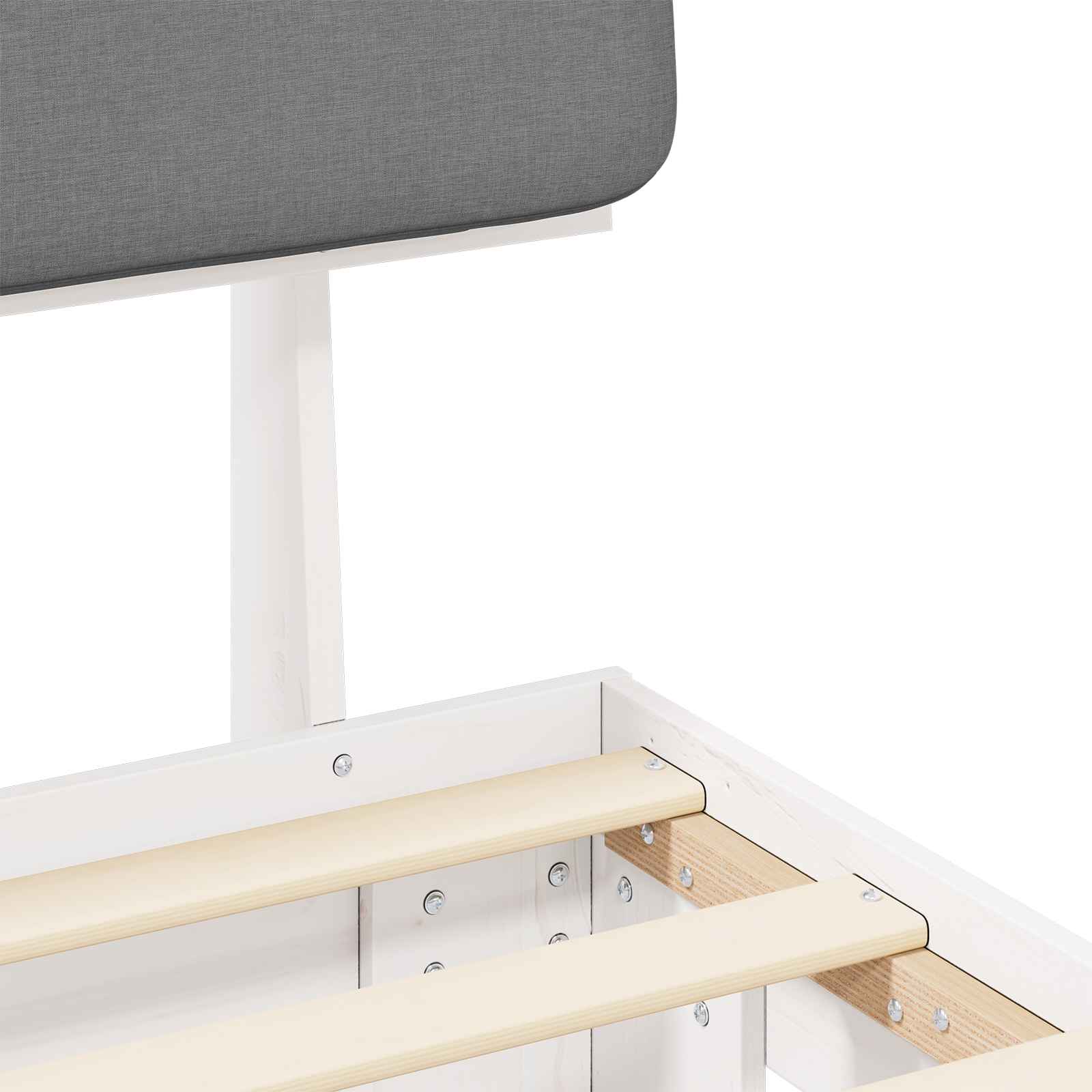 Voodiraam Pehme Peatoega peaga Helehall 80 x 200 cm Tahke mänd - Image 8