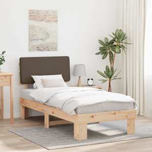 Rám postele s čalouněným čelem s čelo Taupe 90 x 190 cm - obrázek 1