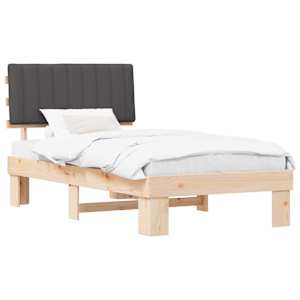 Rám postele s čalouněným čelem s čelo Tmavě šedá 100 x 200 cm - obrázek 2