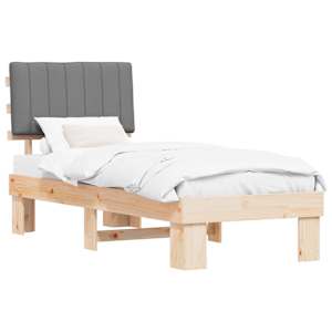 Rám postele s čalouněným čelem s čelo Světle šedá 80 x 200 cm - obrázek 2